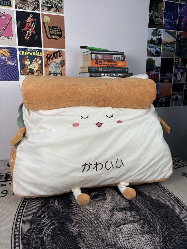 Плюшевая подушка в виде тоста "kawaii"