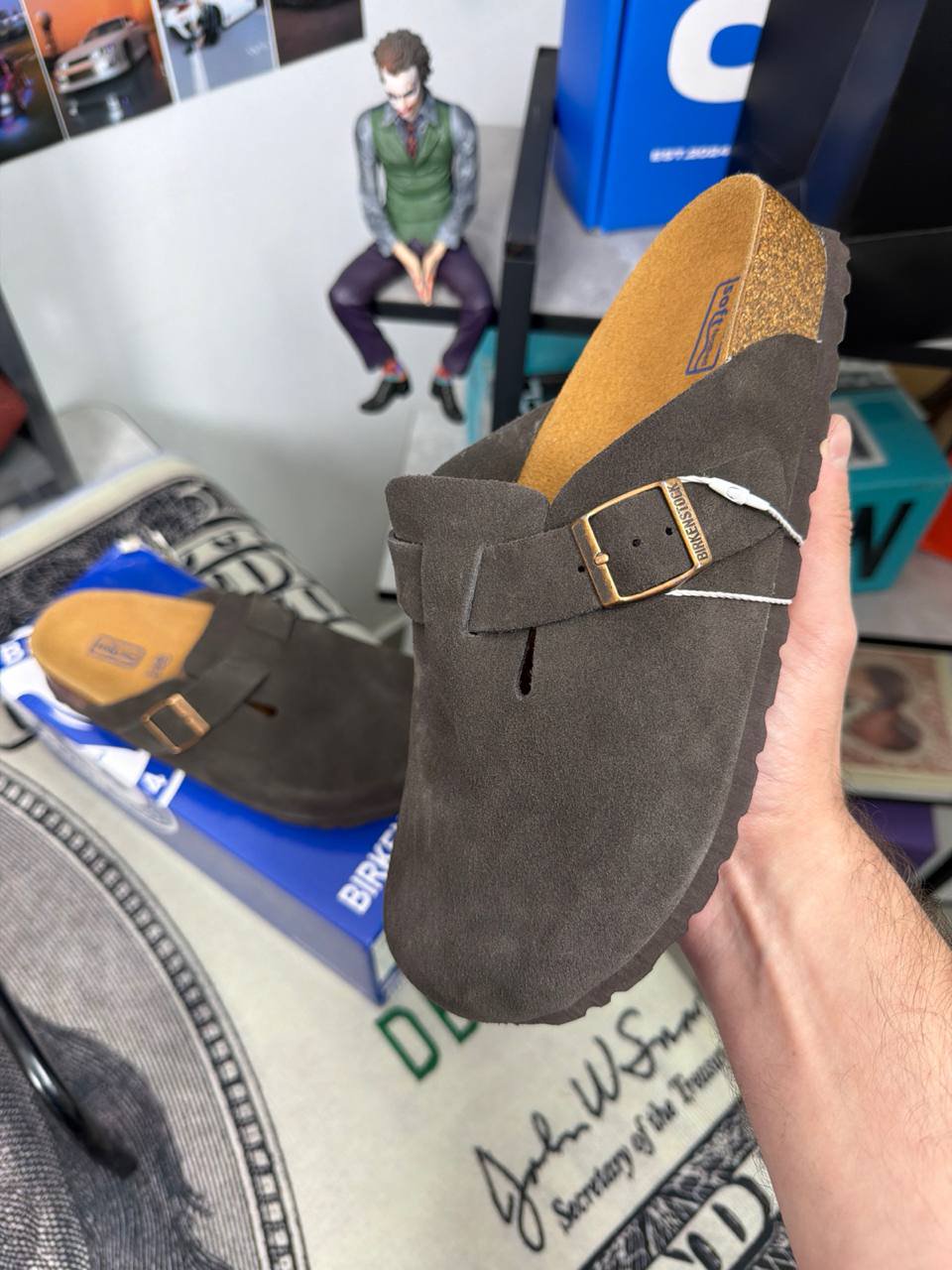 Сабо замшевые Birkenstock Boston, унисекс