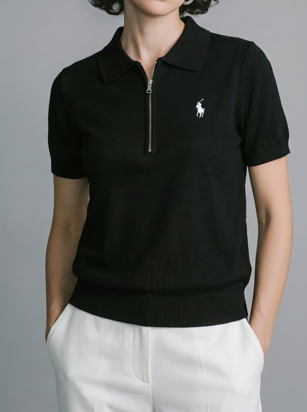 Футболка-поло с застежкой на молнии Ralph Lauren