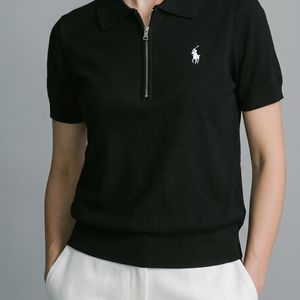 Футболка-поло с застежкой на молнии Ralph Lauren